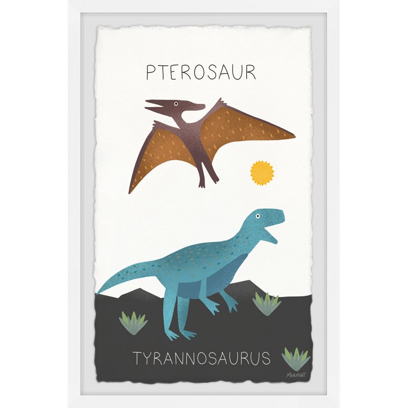 «Boulay Pterosaur and Tyrannosaurus», art encadré, H 30 po x l 20 po x P 1,5 po