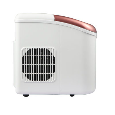 Frigidaire, 26 lb Machine à glace de comptoir rétro, glace en forme de balle, blanc avec or rose