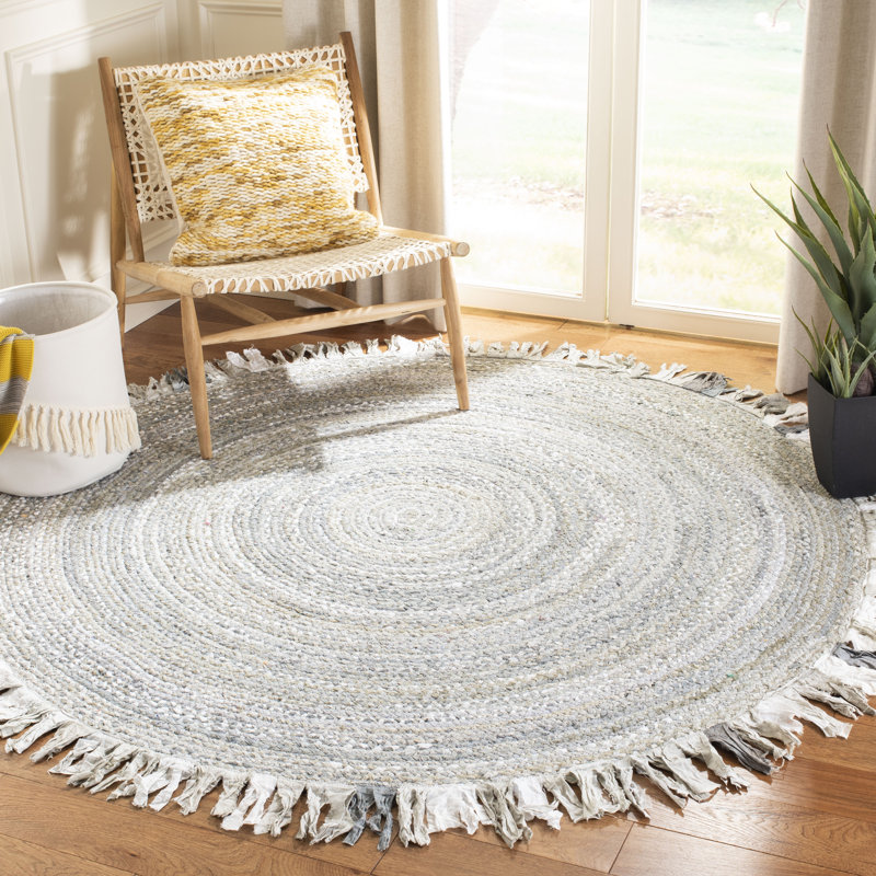 Tapis en coton tissé à la main Campos, Rond 4 pi