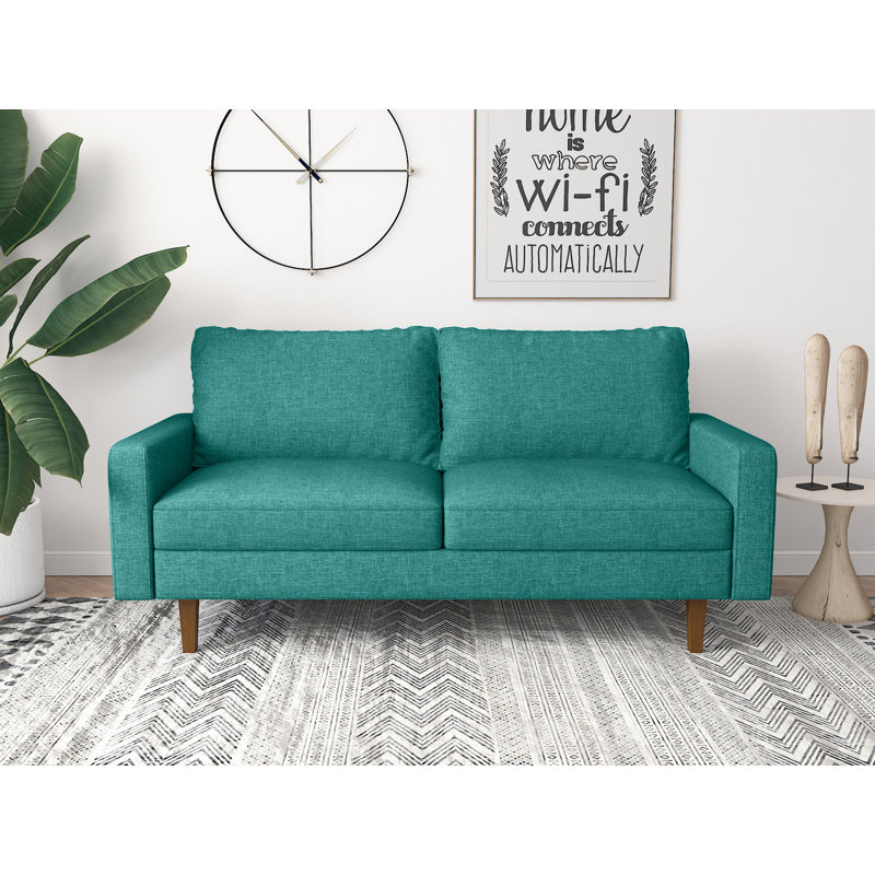 Zayn 69.7'' Upholstered Sofa, Pine Green Linen Blend
