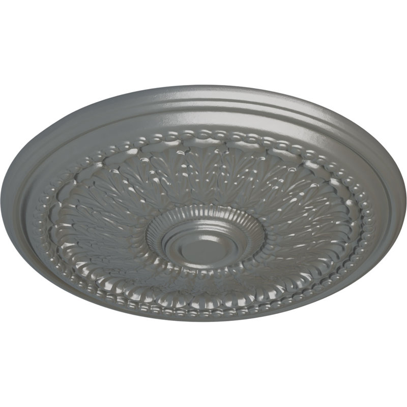 Médaillon de plafond perle Endurathane, diamètre extérieur de 26 1/4 po x P 1 1/2 po (convient aux auvents jusqu'à 1 7/8 po), finition craquelée en pierre de château peinte à la main