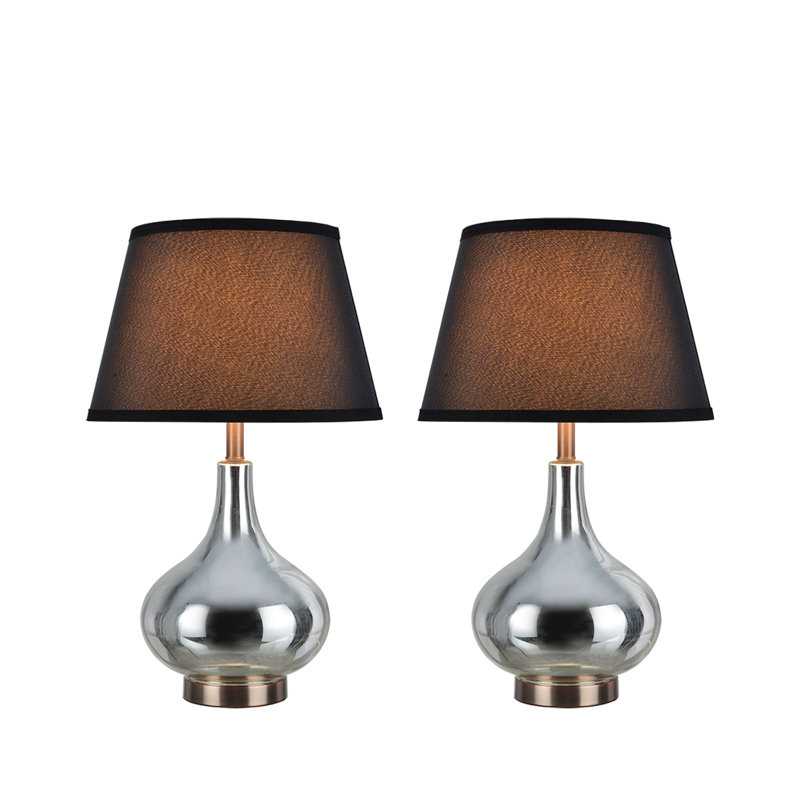 Ensemble de lampe de table 23 po Foxworth, Mercure / noir