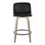 Tabouret de comptoir à hauteur fixe de 26 po avec pieds en bois cintré et repose-pieds rond Thea-86710971