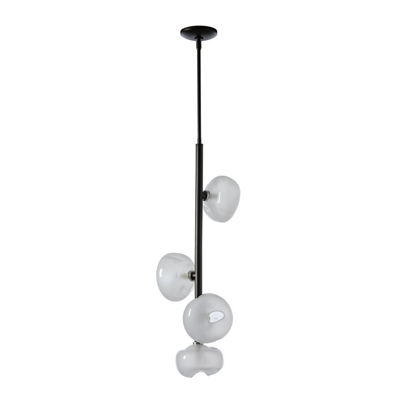 Ume 4 - Light Cluster Novelty Pendant, Frosted, Oil Rubbed Bronze