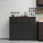 Armoire à poubelle double basculante de style champêtre-134749463