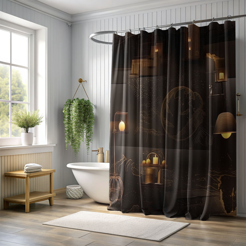Rideau de douche Chaeli, H 74 po x l 71 po