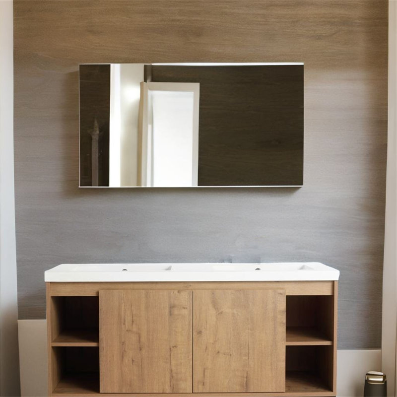 Wall Mounted Bathroom Vanity With Double Sink, Soft Closing Door Hinge