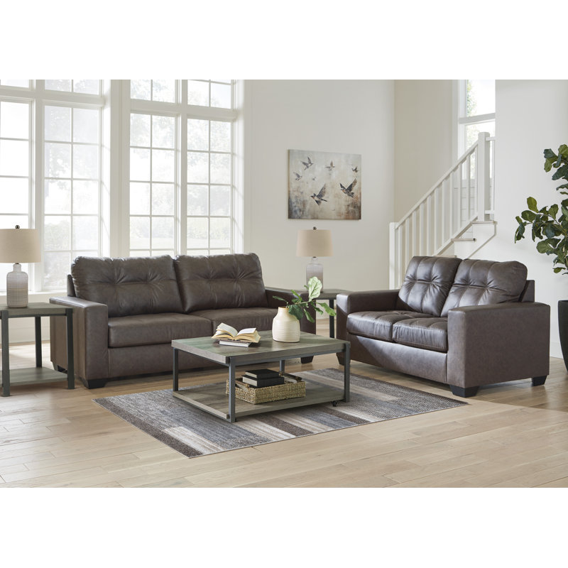 Barlin Mills Sofa and Loveseat, Brown