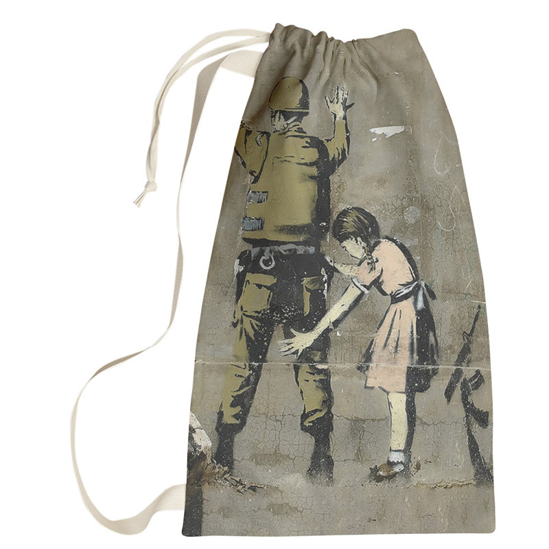 Fabric Laundry Bag with Handles, Large (36" H x 28" W x 1" D)