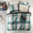 7 PCS Plaid Comforter Set With Bed Sheets Teal/Black