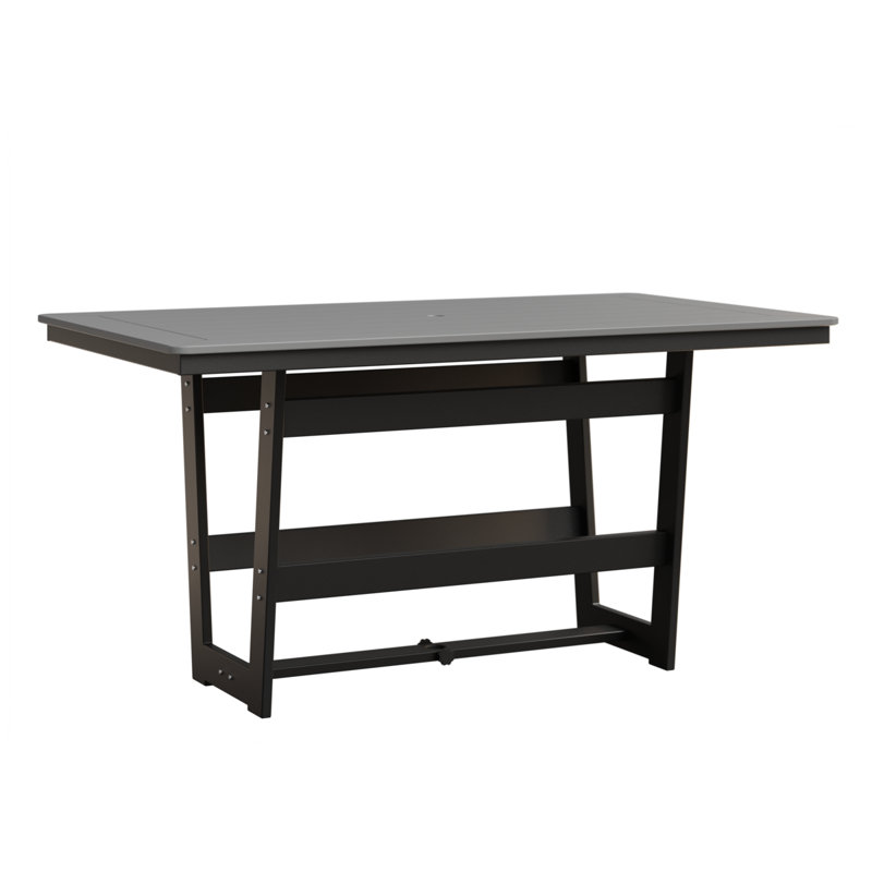 Table rectangulaire à hauteur de comptoir 70 po Berlin Gardens Hudson, Brouillard, Noir mat