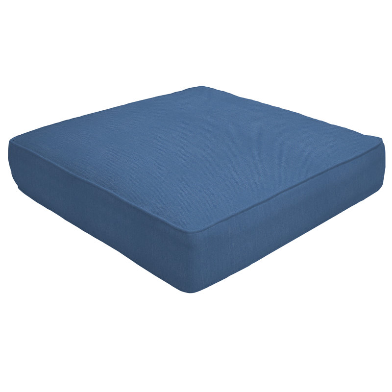 Double Piped Indoor/Outdoor Sunbrella Ottoman Cushion, Canvas Regatta Sunbrella® Canvas, 5" H x 23" W x 20" D