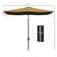 Parasol de terrasse 6,5 'x 10', abri de table d'extérieur avec inclinaison de l'utilisateur, manivelle, café, 50 parasols rectangulaires sécurisés