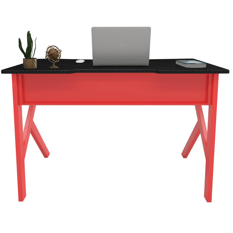 Zorro Metal Base Writing Desk, Red, Black