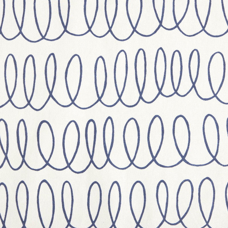Loop And Dot Geometric Table Runnner, Blue/White, 72" x 15"