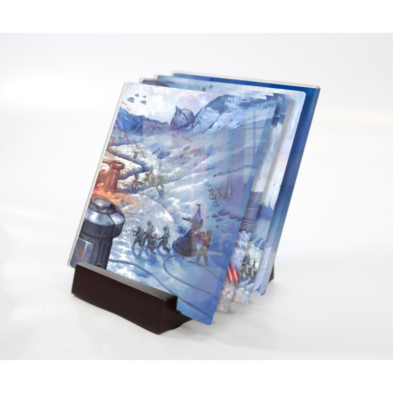 (Symboles) Ensemble de sous-verres en verre Starfire, Star Wars / La Bataille de Hoth