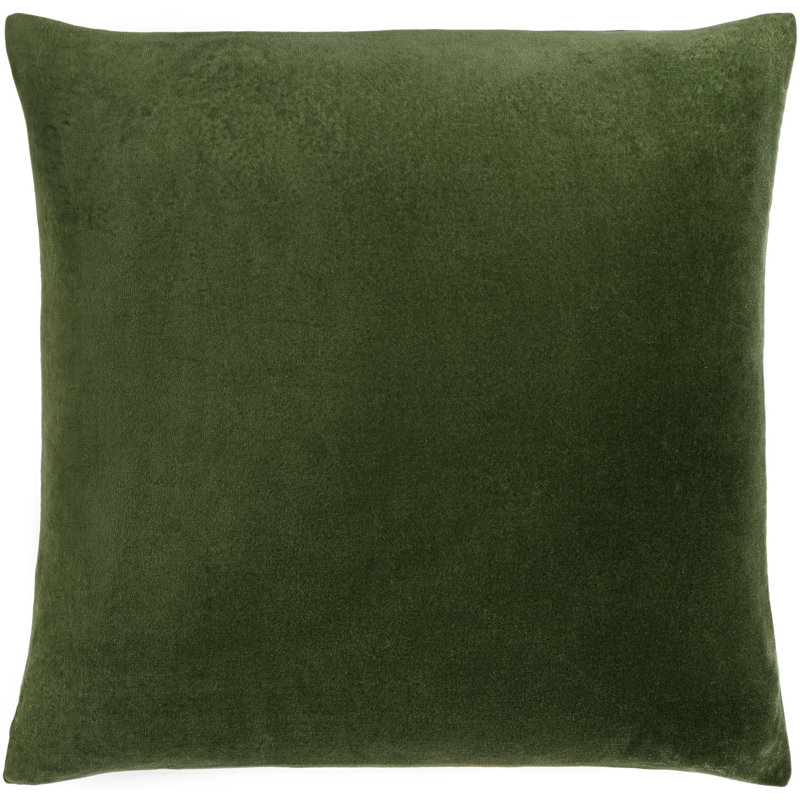 Coussin en coton Denny, Polyester/ bourre en polyester, Vert, Square 18"
