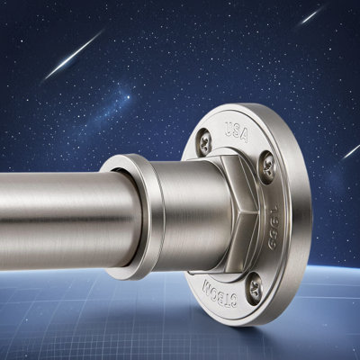 Industrial Shower Curtain Rod - 2-In-1 Tension & Screw Mount Design, Rust-Resistant 304 Stainless Steel, Heavy Duty Adjustable Curtain Rod
