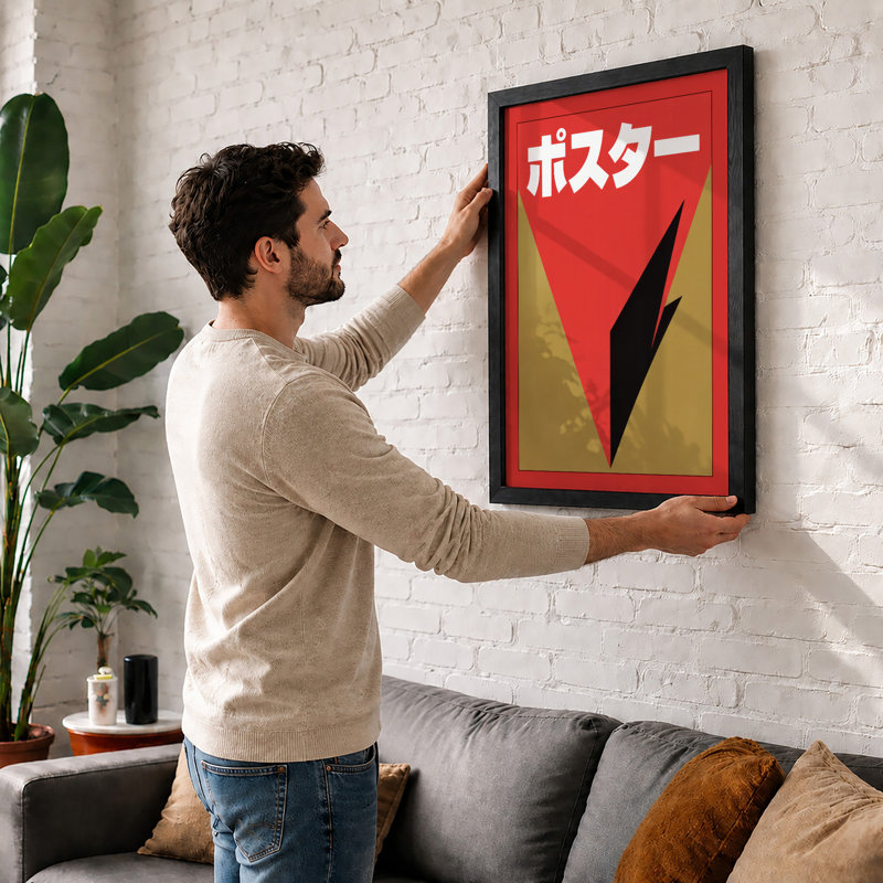 Poster Fragment Retro - Framed Print, A2 - 59.4 x 42.0 cm, Black