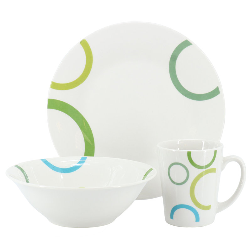 Service de table rond en céramique fine 12 pièces HomeStyle