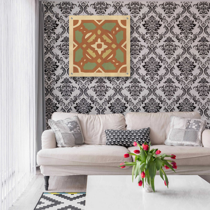«Garden Pattern I» par Stellar Design Studio, art mural en verre acrylique, H 24 po x l 24 po x P 0,2 po