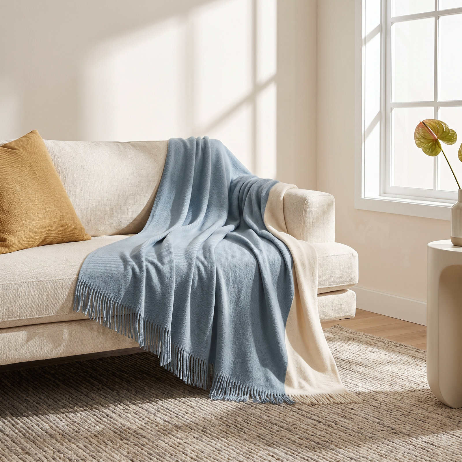 Linea Knit Throw Blanket, Aqua