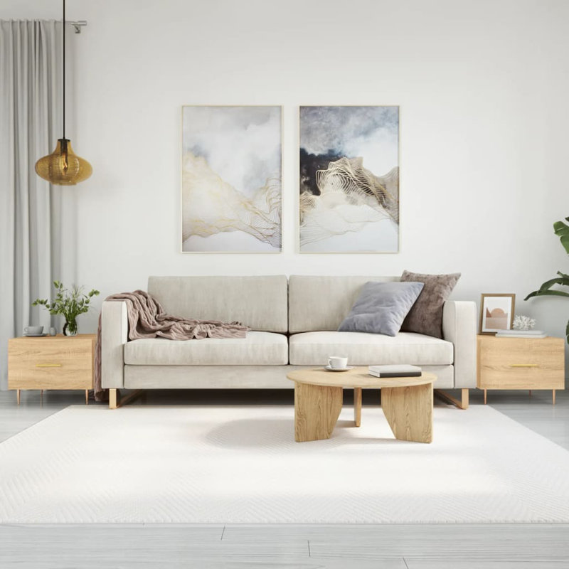 Four Leg Coffee Table with Storage, sonoma oak