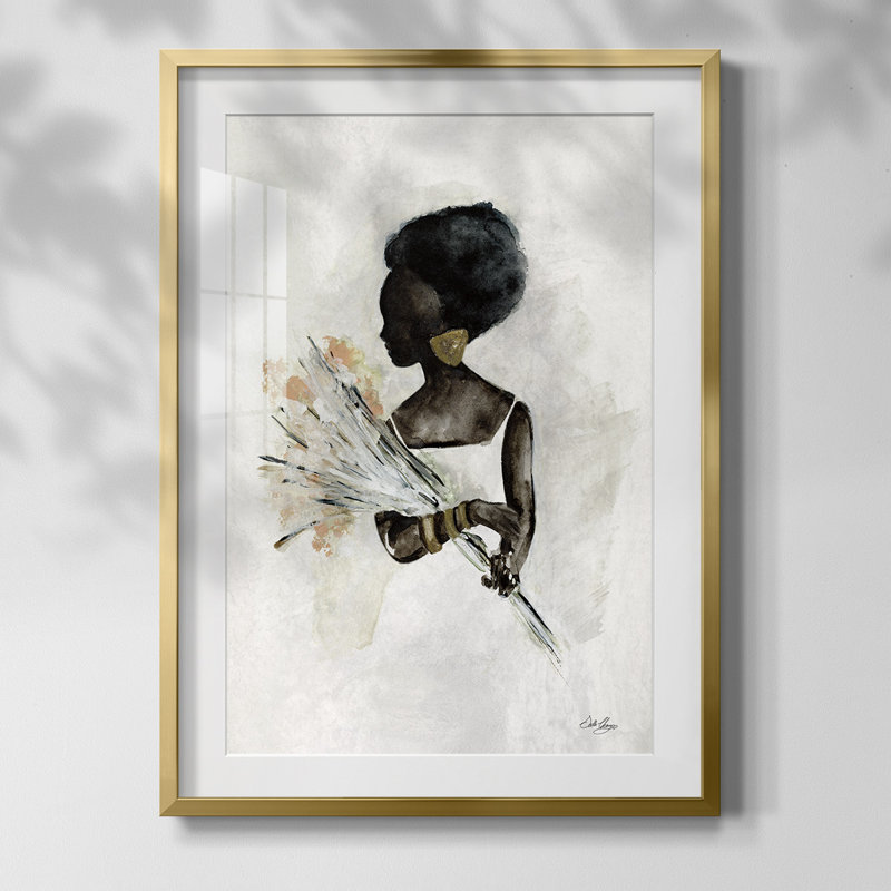 «Soft Inspiration I», reproduction encadrée, Blanc, Papier avec cadre doré