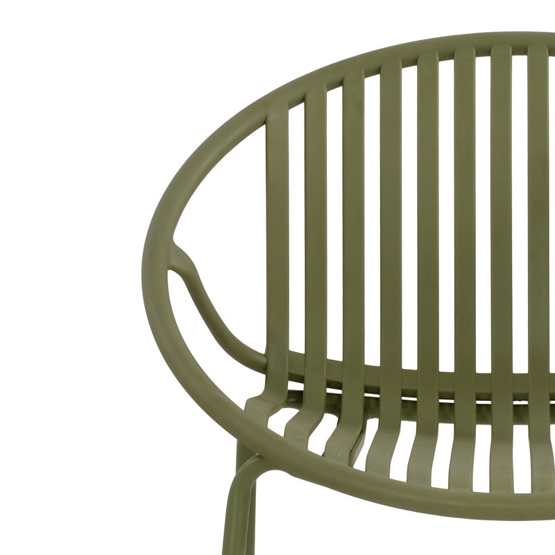 Patio Dining Chairs Stackable Chairs With Breathable Design Modern Simple Art Style (Set Of 2),Metal Legs+Plastic Backrest