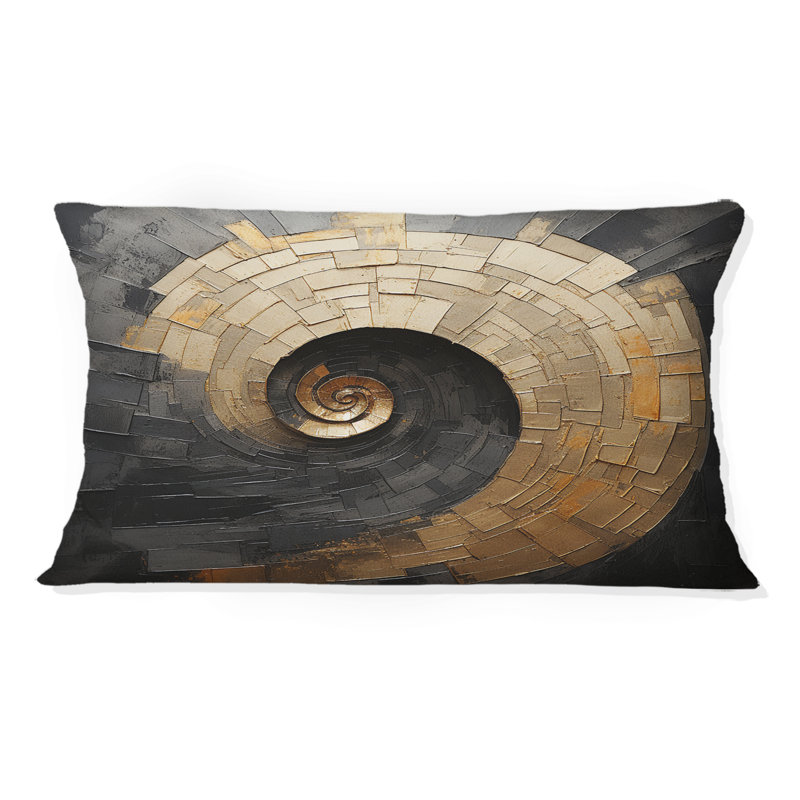 Coussin décoratif à spirales dorées et spirales dorées
