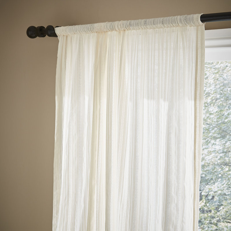 Zofia Broderie Slot Top Single Curtain Voile, Natural, 140cm Width x 137cm Drop