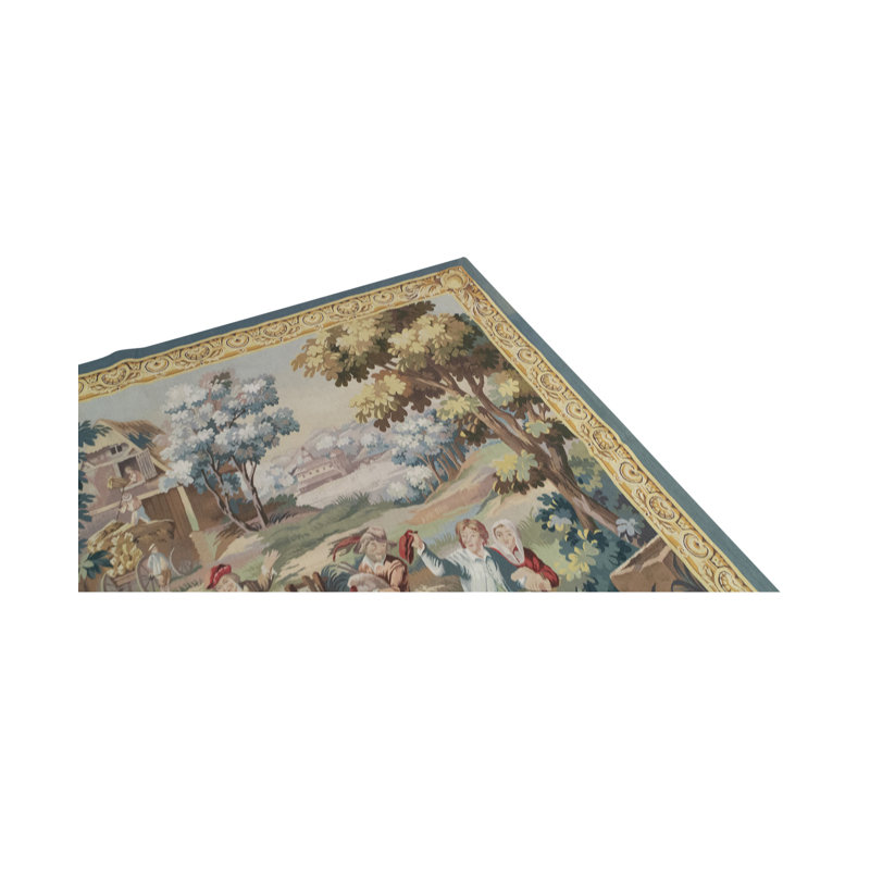 Hand-Knotted High-Quality Blue and Gold Area Rug