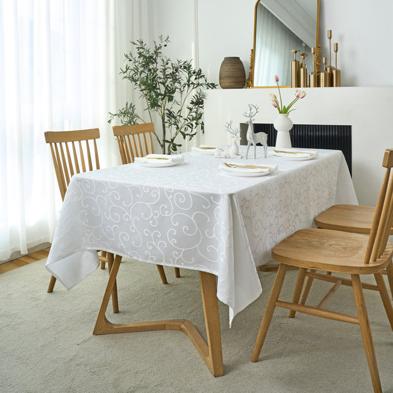 Nappe de couleur blanche oblongue, 60 po x 144 po Marina, Blanc, L 144 po x l 60 po