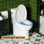 Toilette allongée une pièce 1,28 GPF Tornado Flush, hauteur confort ADA, siège à fermeture douce, blanc brillant