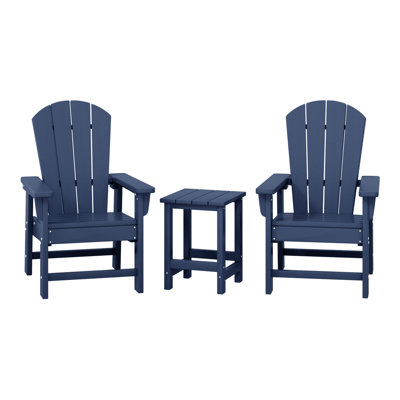 Ensemble 3 pièces de chaises Adirondack d'extérieur en polyester avec table d'appoint Laguna Kids