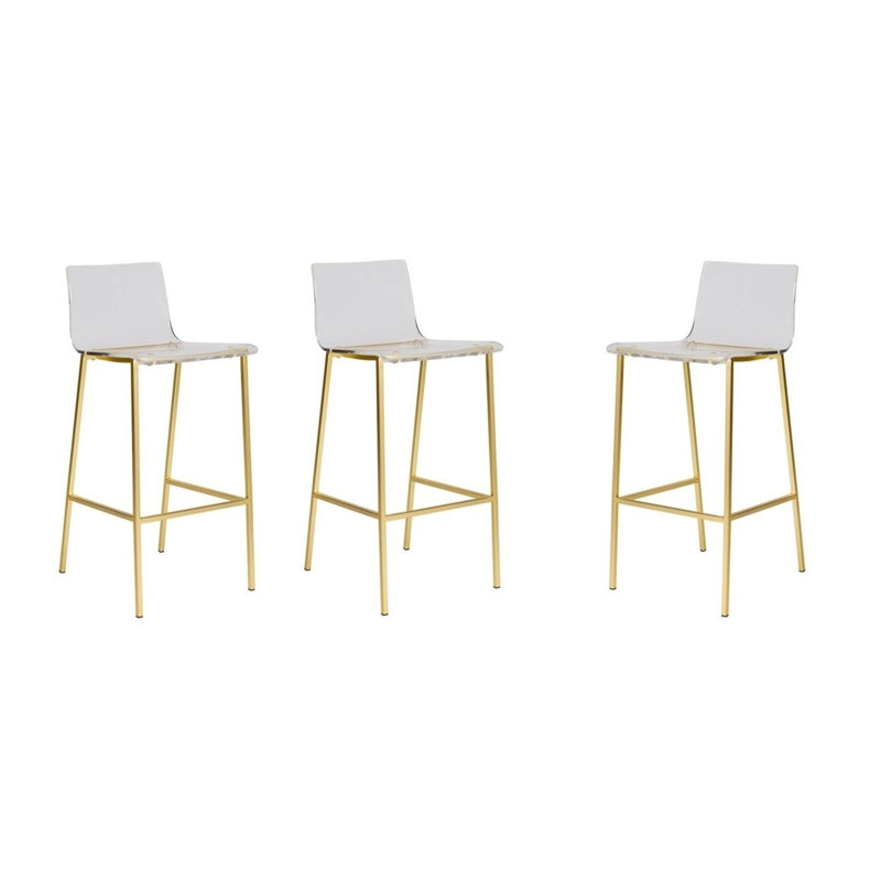 Izidora Counter Stool with Metal Frame, Gold