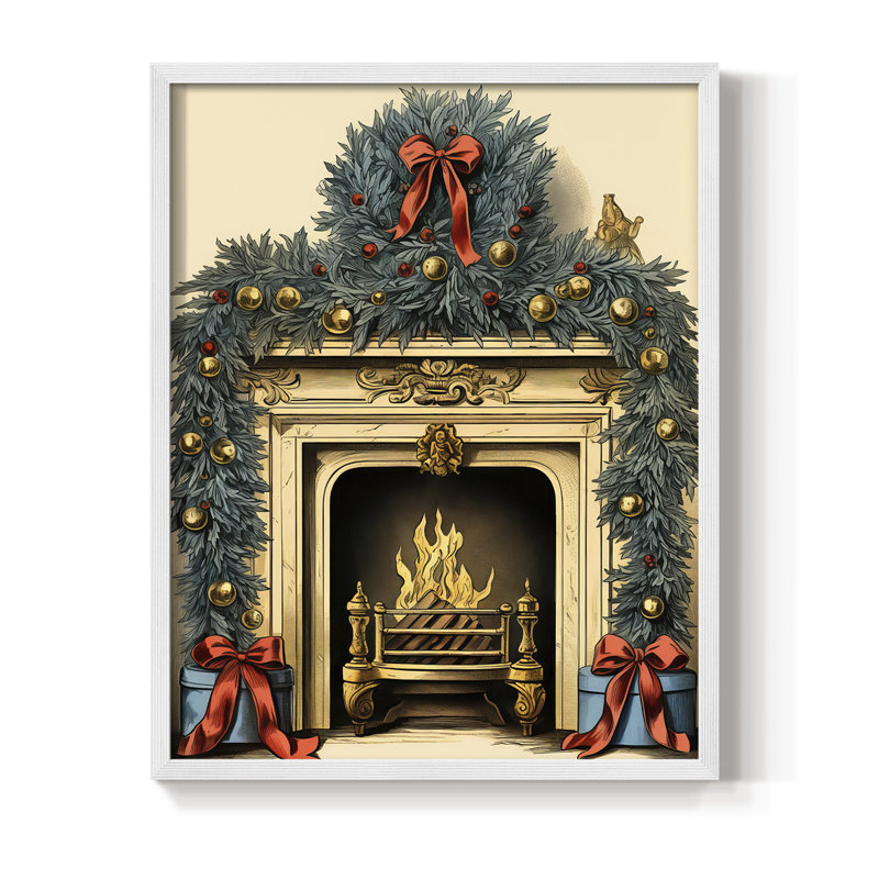 «Christmas Holiday Art CDLI», reproduction d'art encadrée, H 11 po x l 9 po, Blanc