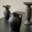Vase en céramique noir fait à la main avec glacis craquelé - décor rustique antique pour le salon, l'entrée et le style Wabi-Sabi