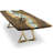 Walnut Metal Base Dining Table-494471455