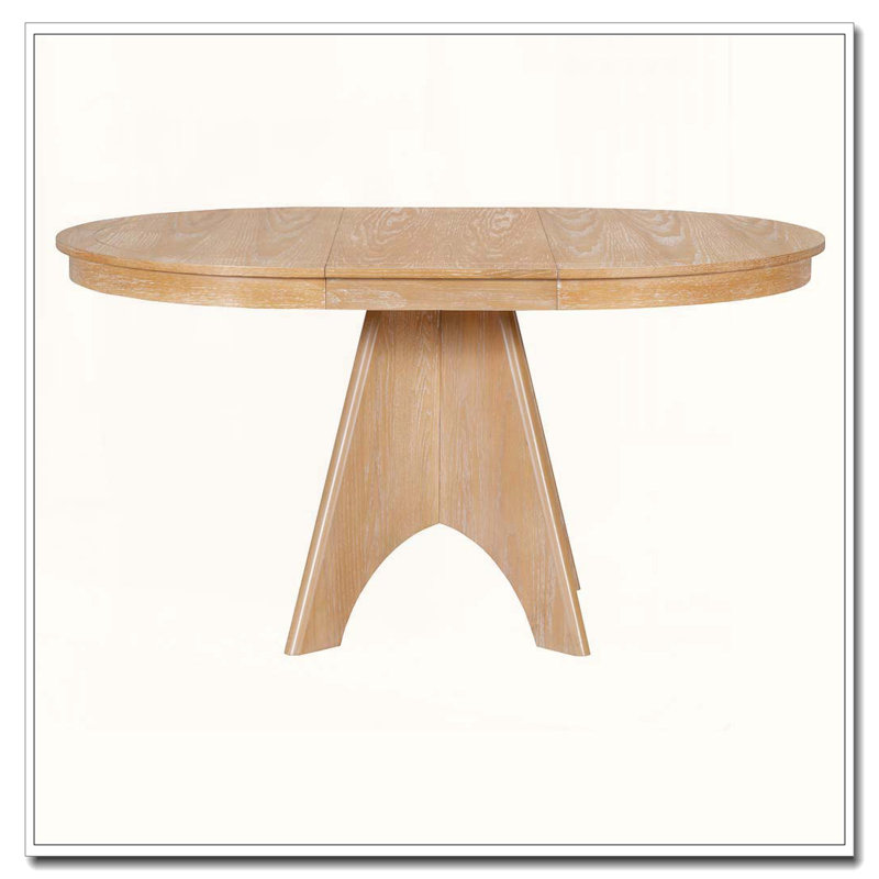 Table de salle à manger extensible Vintage pour 4-6, 42 à 58 pouces, Bois naturel délavé