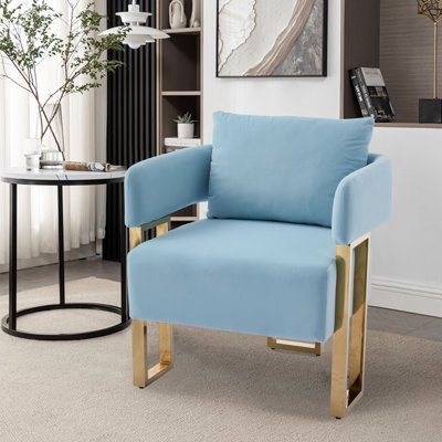 Modern Decorative Chair With Gold Legs For Living Room
