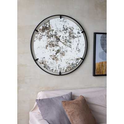 Miroir industriel mural en métal 31,5 x 0,7 x 31,5 po, 15,8 lb, 31,5 x 0,7 x 31,5 po, 15,8 lb