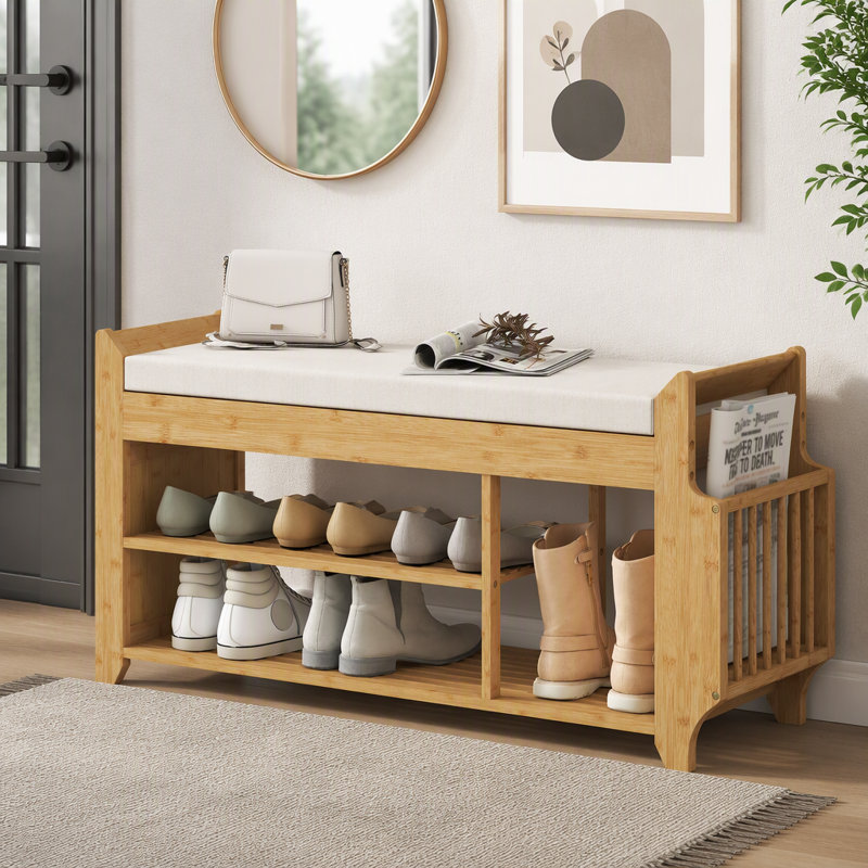 Polyester Blend Upholstered Bench