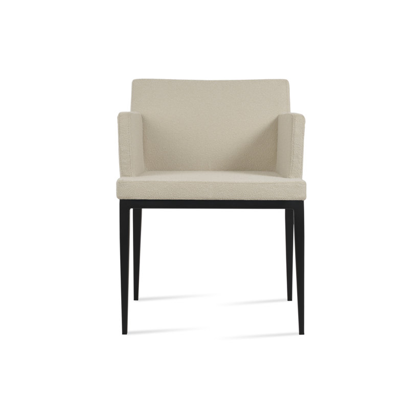 Soho Upholstered Back Arm Chair, Black, Off White