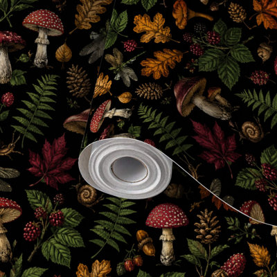 Papier peint à peler et coller avec champignon en papier autocollant et amovible 24 po x 118 po (60 x 300 cm)