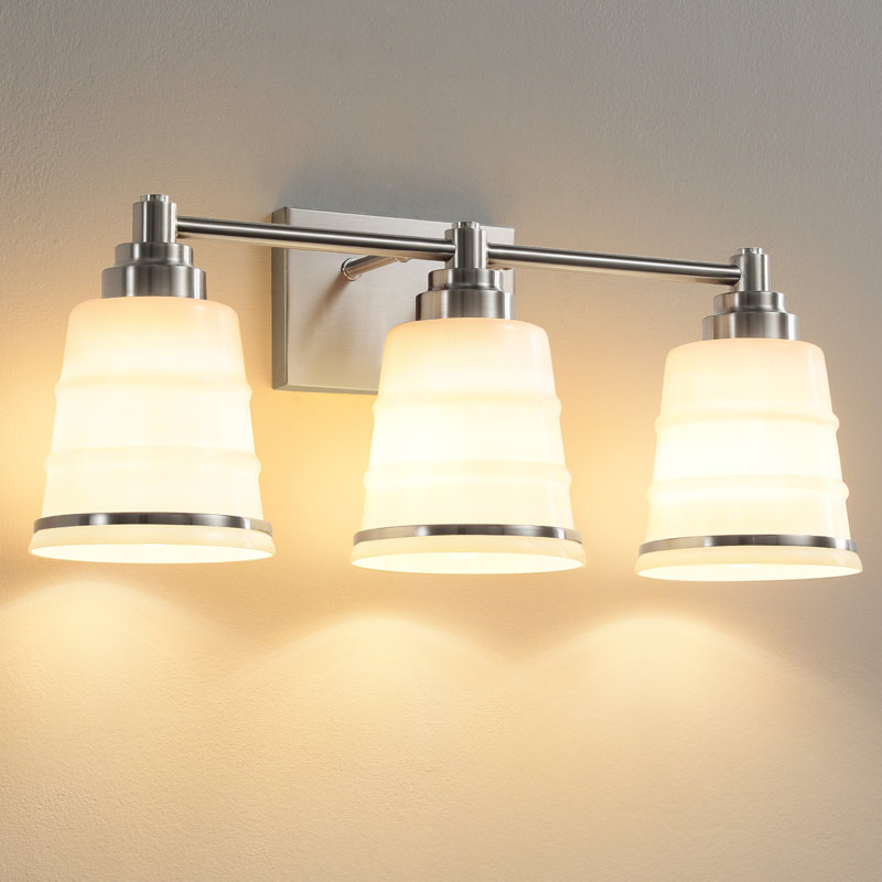 Éclairage de salle de bain à intensité variable pour salle de bain (disponible en quatre tailles), Blanc, Nickel, 3