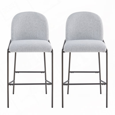 Metal Upholstered Barstool by Latitude Run
