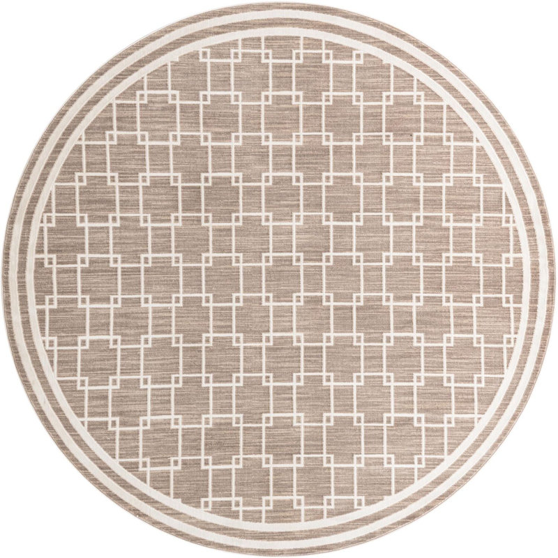 Tapis beige contemporain Ogorman, Rond 7 pi 10 po