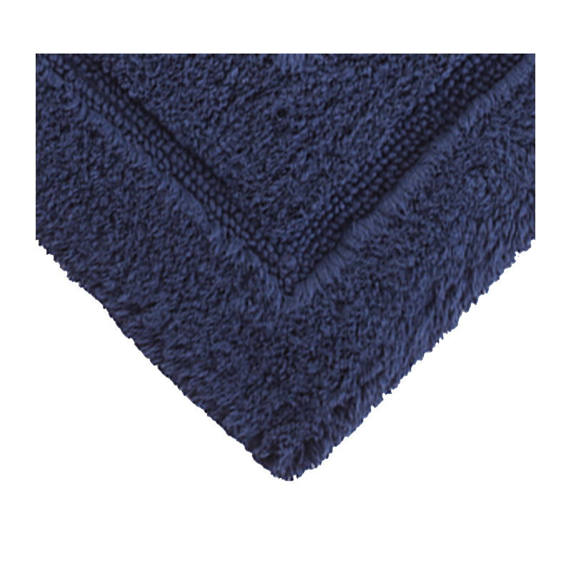 Apolonia Cotton Non-Slip Bath Rug, 20" H x 32" W, Navy