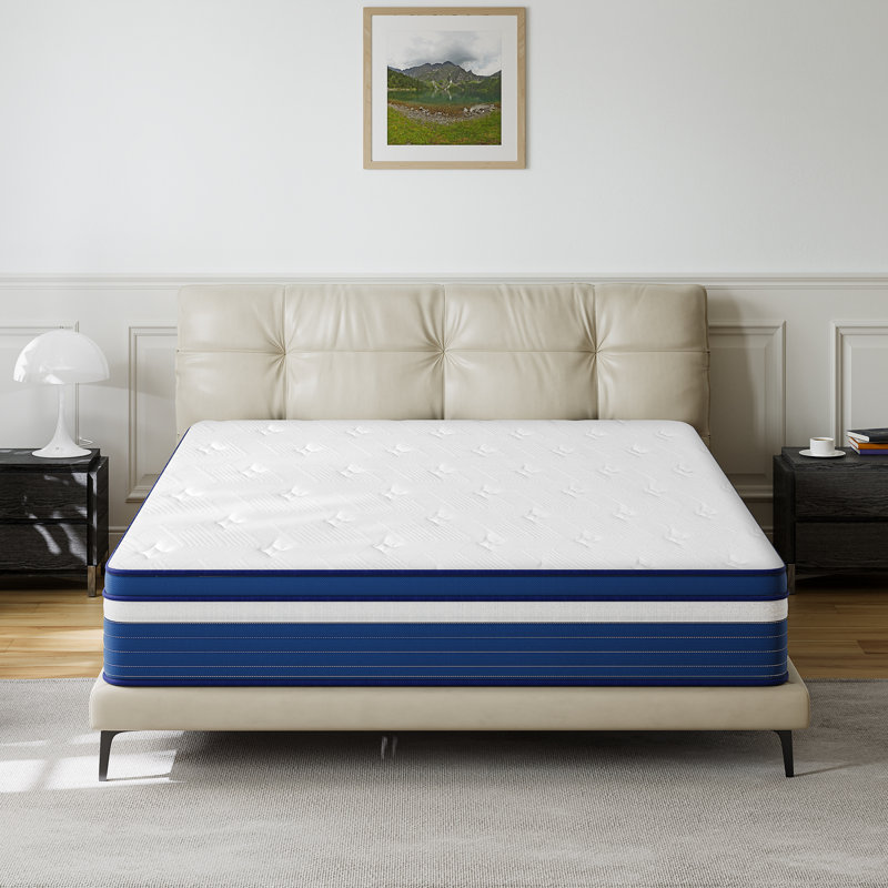 Neasha 12" Cooling Medium Firm Gel Memory Foam Pocket Spring Hybrid Mattress in a box with CertiPUR-US Certified Memory Foam